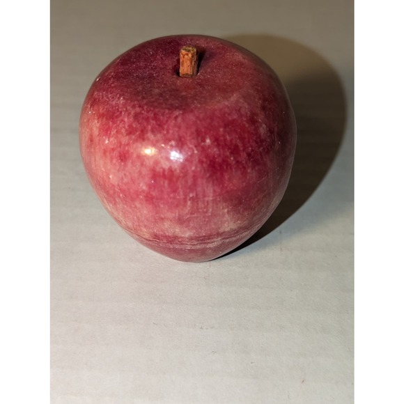 Vintage Red Marble Apple Paperweight Heavy Decorative Teacher Hostess Gift - Picture 1 of 7